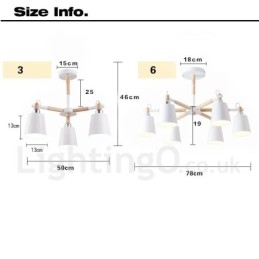 Lampadario moderno contemporaneo in legno a 3 luci