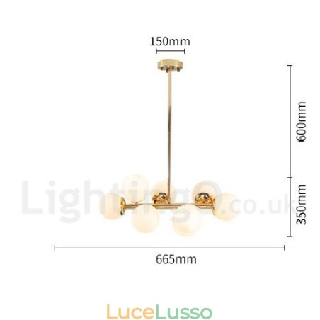 Lampadario moderno contemporaneo a 8 luci con paralume in vetro Lampadario moderno contemporaneo a 8 luci con paralume in vetro
