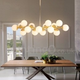Lampadario moderno contemporaneo a 16 luci con paralume in vetro e lampada