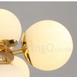Lampadario moderno contemporaneo a 16 luci con paralume in vetro e lampada