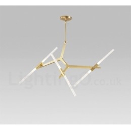 Lampadario moderno contemporaneo a 6 luci a 2 livelli (nero dorato)