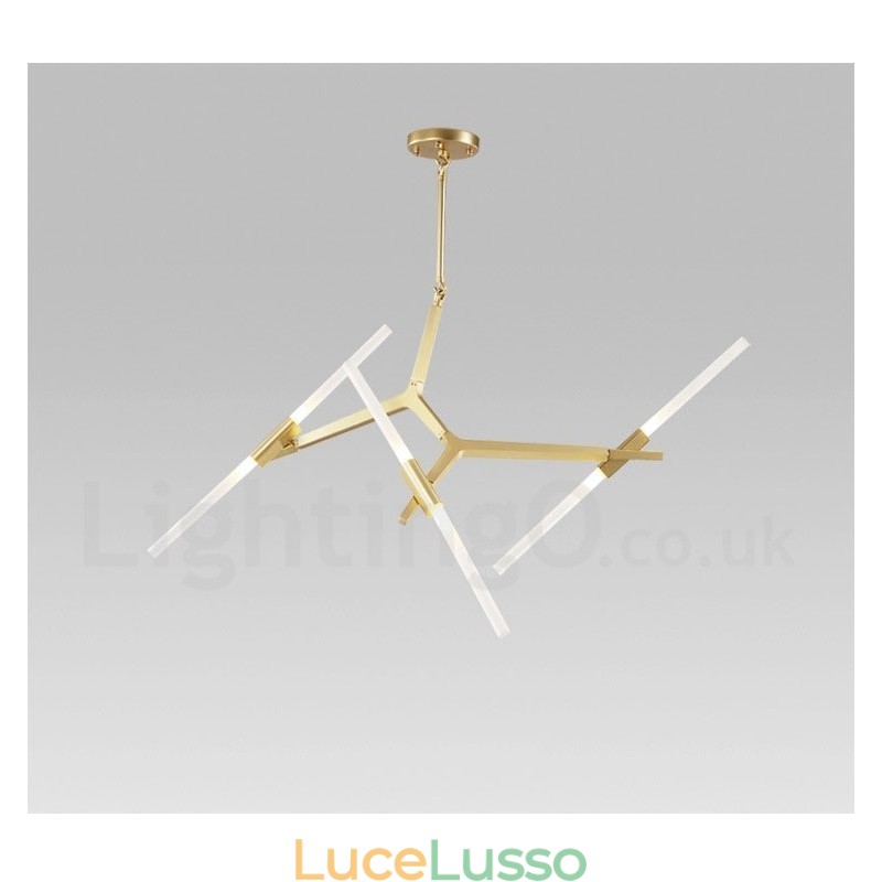 Lampadario moderno contemporaneo a 6 luci a 2 livelli (nero dorato)