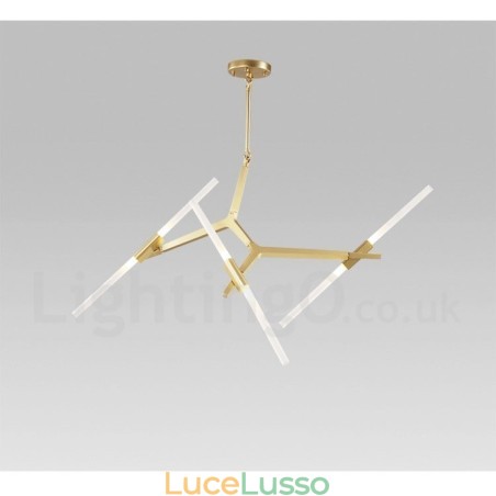 Lampadario moderno contemporaneo a 6 luci a 2 livelli (nero dorato) Lampadario moderno contemporaneo a 6 luci a 2 livelli (nero dorato)