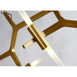 Lampadario moderno contemporaneo a 6 luci a 2 livelli (nero dorato)