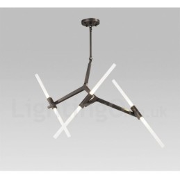 Lampadario moderno contemporaneo a 6 luci a 2 livelli (nero dorato)