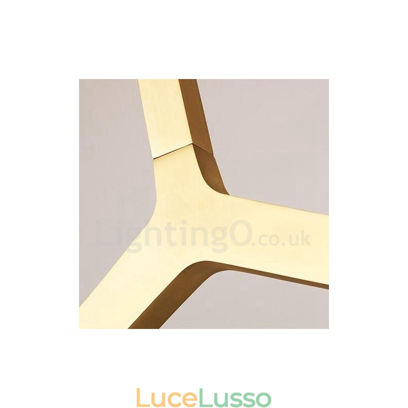 Lampadario moderno contemporaneo a 6 luci a 2 livelli (nero dorato)