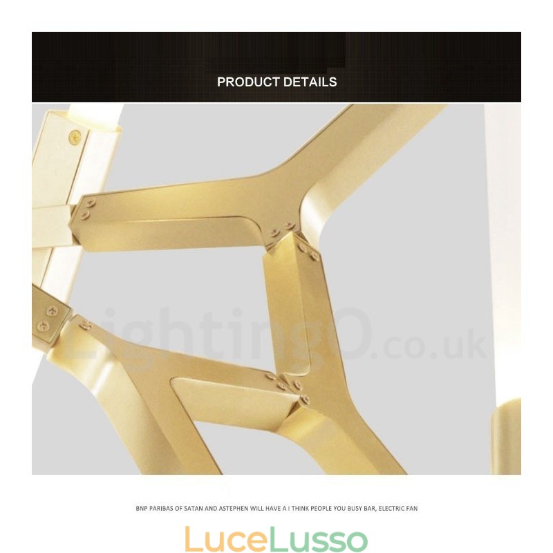 Lampadario moderno contemporaneo a 6 luci a 2 livelli (nero dorato)