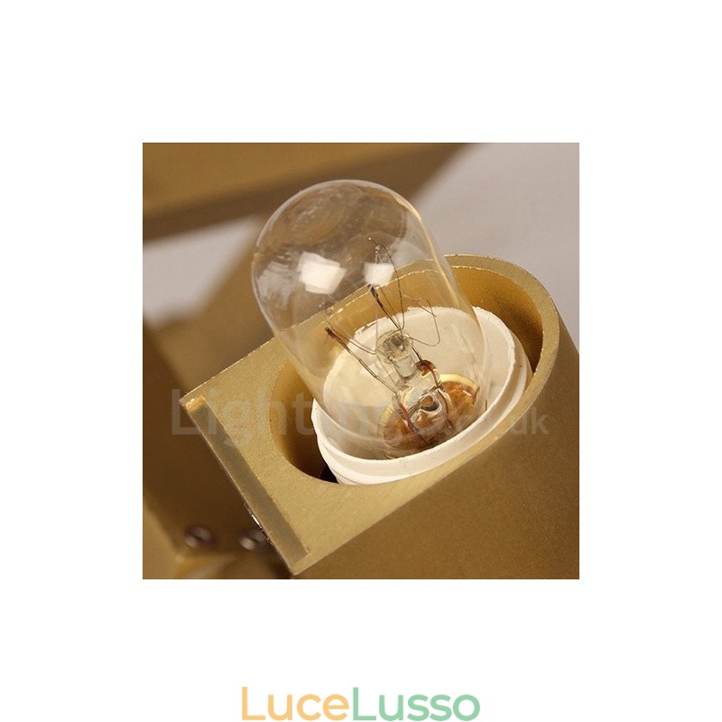 Lampadario moderno contemporaneo a 6 luci a 2 livelli (nero dorato)