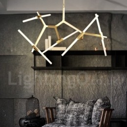 Lampadario moderno contemporaneo a 10 luci (nero dorato)
