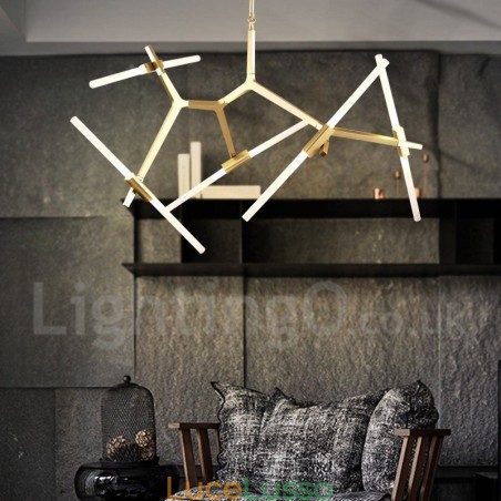 Lampadario moderno contemporaneo a 10 luci (nero dorato) Lampadario moderno contemporaneo a 10 luci (nero dorato)