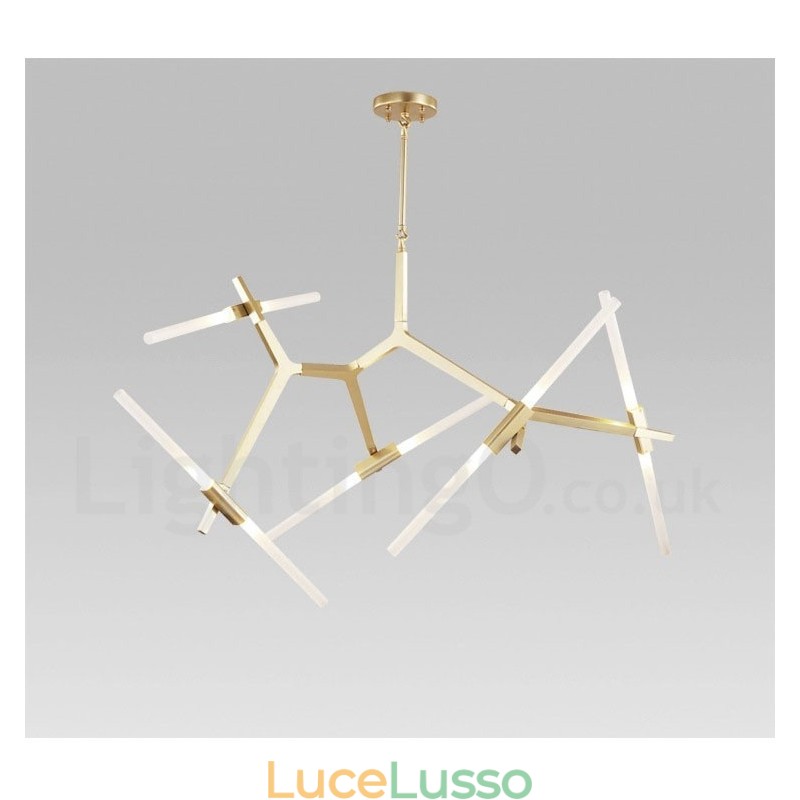 Lampadario moderno contemporaneo a 10 luci (nero dorato)