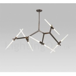 Lampadario moderno contemporaneo a 10 luci (nero dorato)