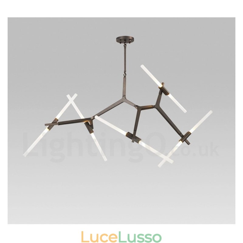 Lampadario moderno contemporaneo a 10 luci (nero dorato)