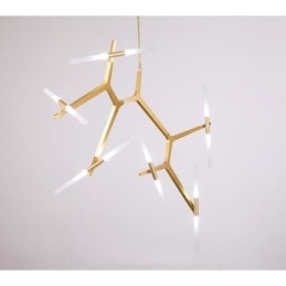 Lampadario moderno contemporaneo a 12 luci (nero dorato)