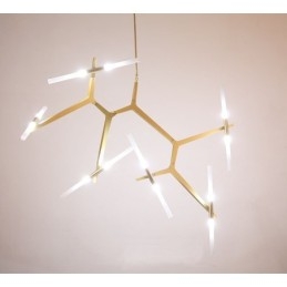 Lampadario moderno contemporaneo a 12 luci (nero dorato)