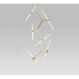 Lampadario moderno contemporaneo a 12 luci (nero dorato)