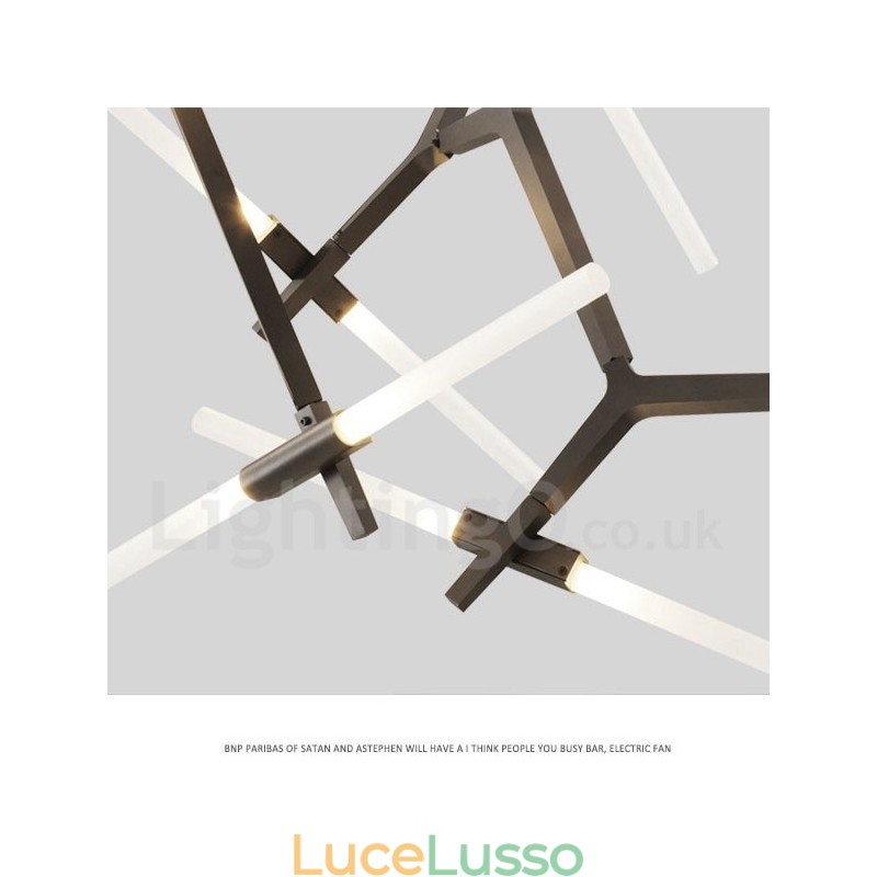 Lampadario moderno contemporaneo a 12 luci (nero dorato)