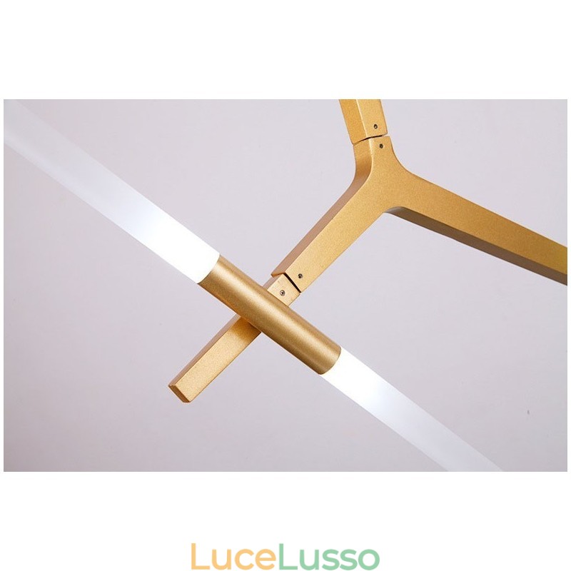 Lampadario moderno contemporaneo a 12 luci (nero dorato)