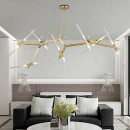 Lampadario moderno contemporaneo a 14 luci (nero dorato)