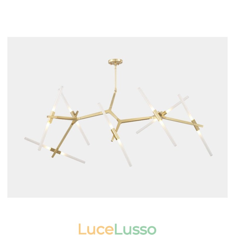 Lampadario moderno contemporaneo a 14 luci (nero dorato)