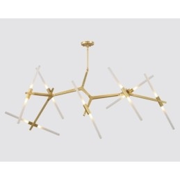 Lampadario moderno contemporaneo a 14 luci (nero dorato)