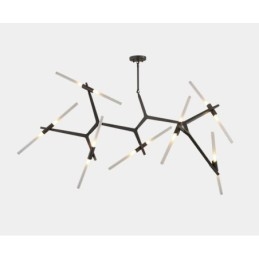 Lampadario moderno contemporaneo a 14 luci (nero dorato)