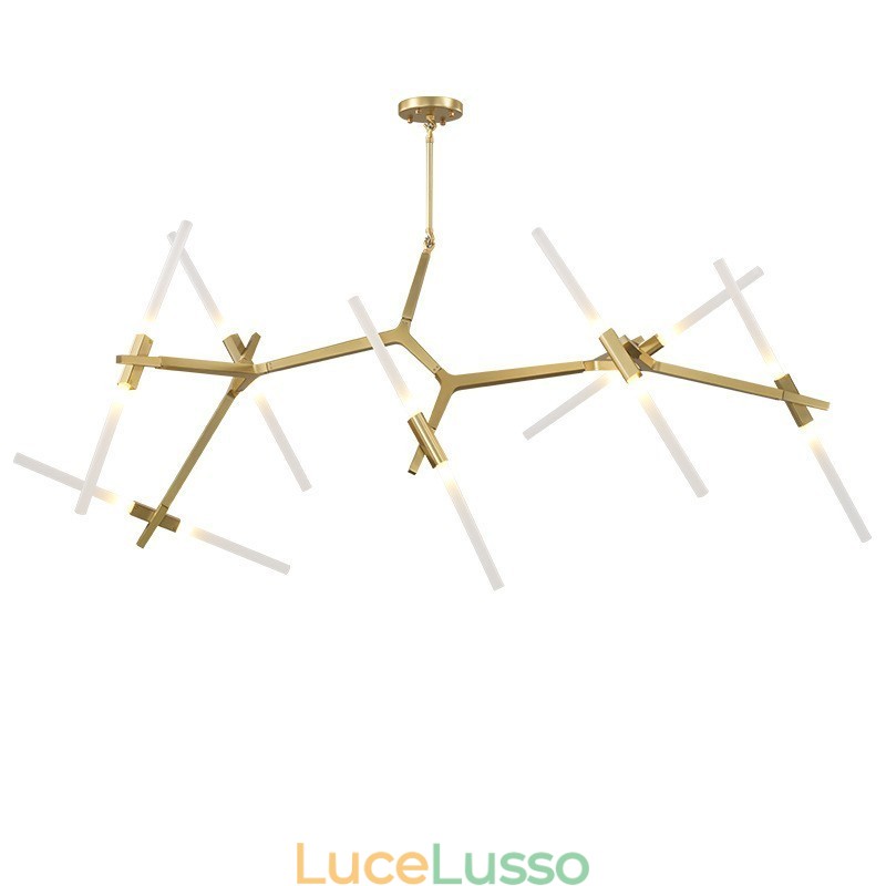 Lampadario moderno contemporaneo a 14 luci (nero dorato)