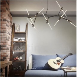 Lampadario moderno contemporaneo a 14 luci (nero dorato)