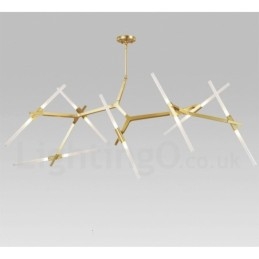 Lampadario moderno contemporaneo a 14 luci (nero dorato)