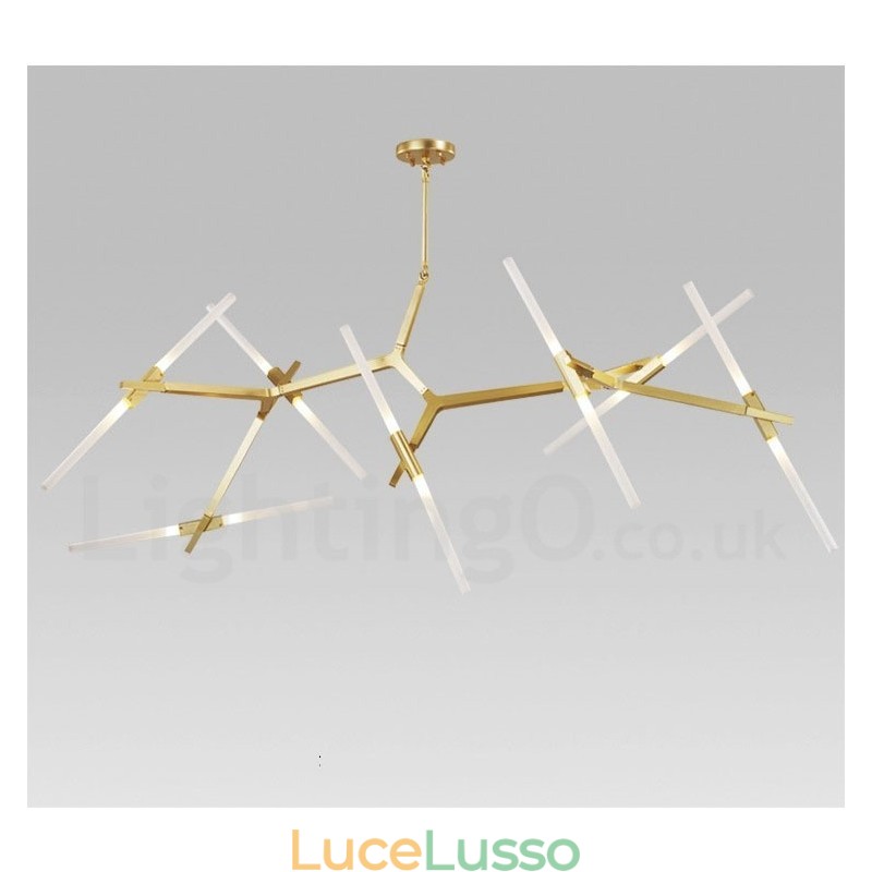 Lampadario moderno contemporaneo a 14 luci (nero dorato)