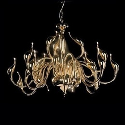 Lampadario moderno 24 luci G4 placcato oro