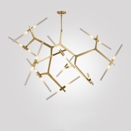 Lampadario moderno contemporaneo a 20 luci (nero dorato)