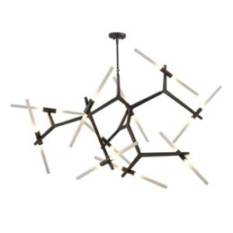 Lampadario moderno contemporaneo a 20 luci (nero dorato)