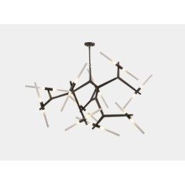 Lampadario moderno contemporaneo a 20 luci (nero dorato)