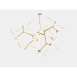 Lampadario moderno contemporaneo a 20 luci (nero dorato)
