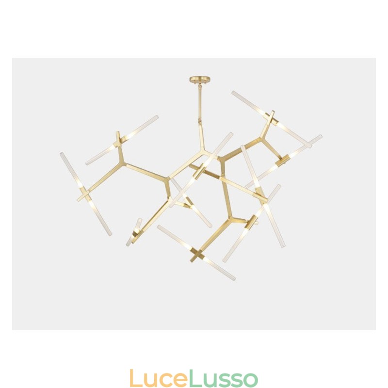 Lampadario moderno contemporaneo a 20 luci (nero dorato)