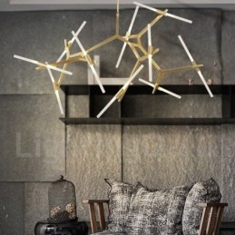 Lampadario moderno contemporaneo a 20 luci (nero dorato)