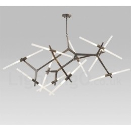 Lampadario moderno contemporaneo a 20 luci (nero dorato)