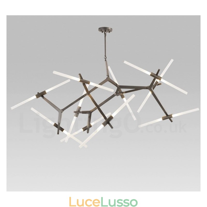 Lampadario moderno contemporaneo a 20 luci (nero dorato)