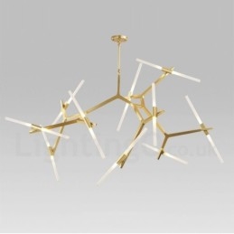 Lampadario moderno contemporaneo a 20 luci (nero dorato)