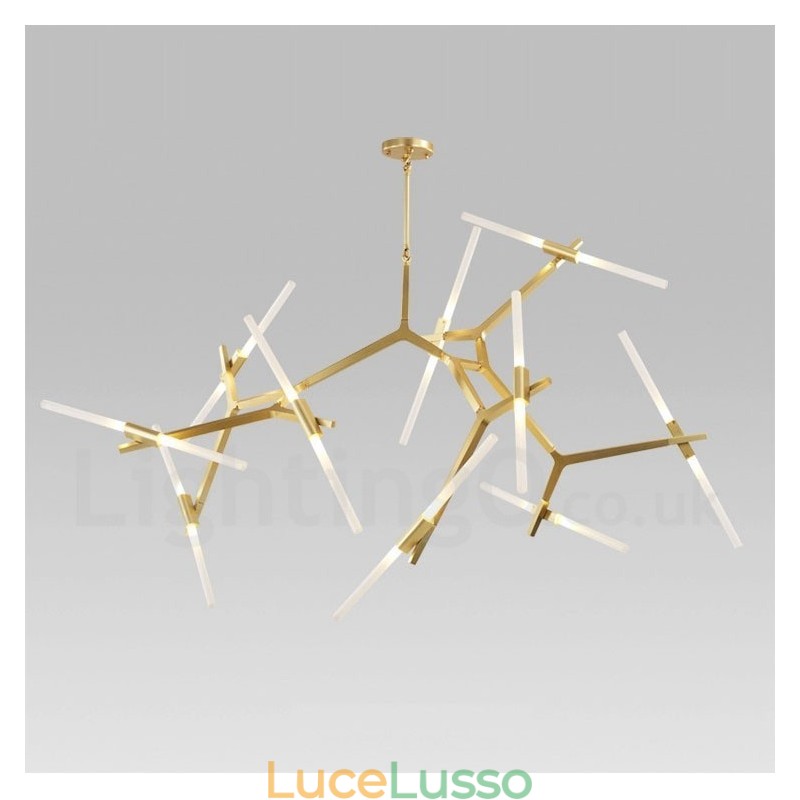 Lampadario moderno contemporaneo a 20 luci (nero dorato)