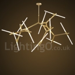 Lampadario moderno contemporaneo a 20 luci (nero dorato)