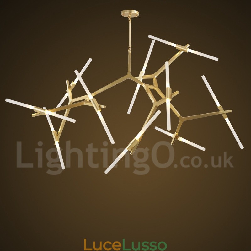 Lampadario moderno contemporaneo a 20 luci (nero dorato)