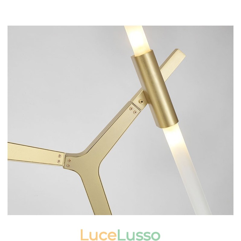 Lampadario moderno contemporaneo a 20 luci (nero dorato)