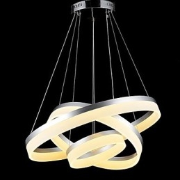Lampada a sospensione rotonda moderna in acrilico, lampade da soffitto di lusso a tre anelli