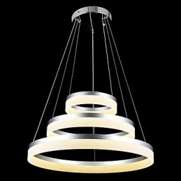 Lampada a sospensione rotonda moderna in acrilico, lampade da soffitto di lusso a tre anelli