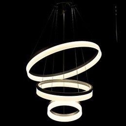 Lampada a sospensione rotonda moderna in acrilico, lampade da soffitto di lusso a tre anelli