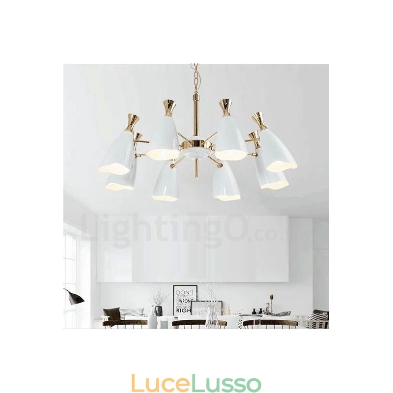 Lampadario moderno in stile contemporaneo a 8 luci