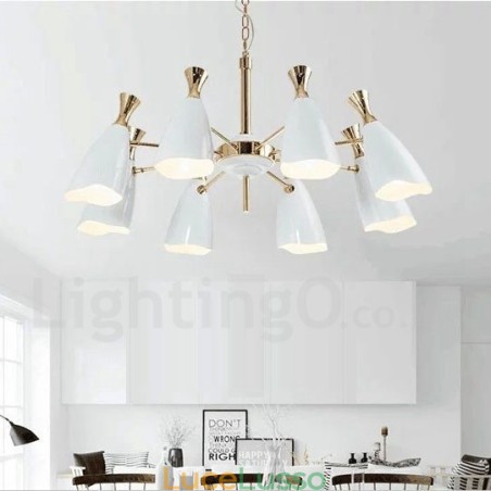 Lampadario moderno in stile contemporaneo a 8 luci Lampadario moderno in stile contemporaneo a 8 luci