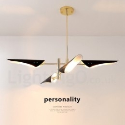 Lampadario moderno contemporaneo a 2 livelli e 4 luci
